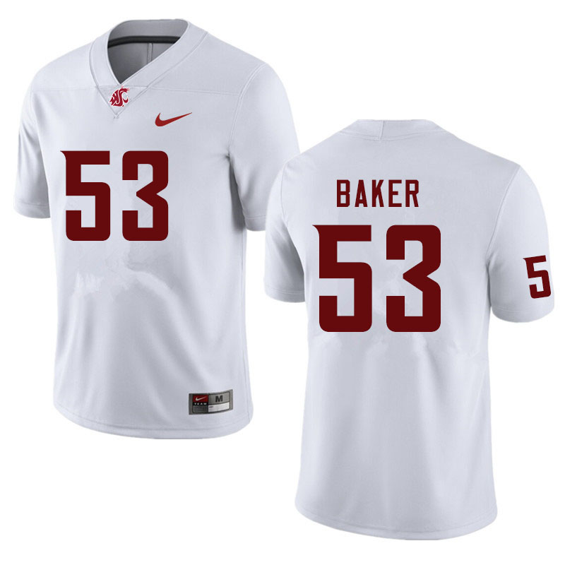 Washington State Cougars #53 Ricky Baker College Football Jerseys Sale-White
